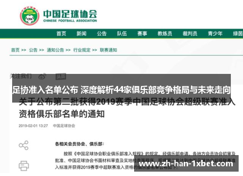 足协准入名单公布 深度解析44家俱乐部竞争格局与未来走向